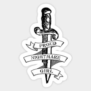 Proud nightmare Girl Vintage tattoo style Sticker